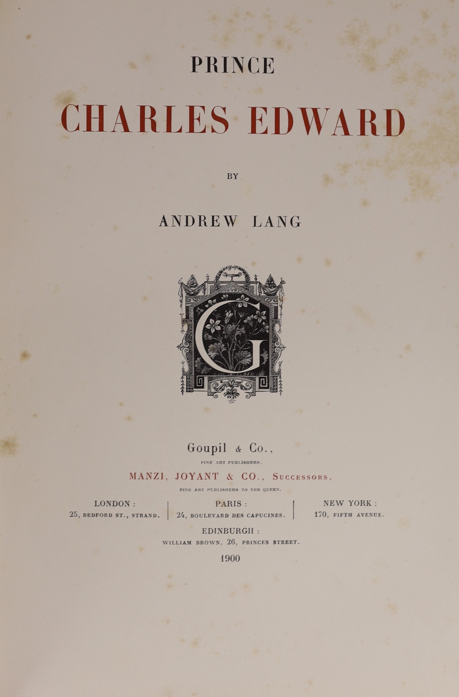 Pollard, A.F - Henry VIII, one of 1150, small folio, quarter calf, Goupil & Co., 1902, uniformly bound with - Lang, Andrew - Prince Charles Edward, one of 1500, small folio, Goupil & Co., 1900 (2)